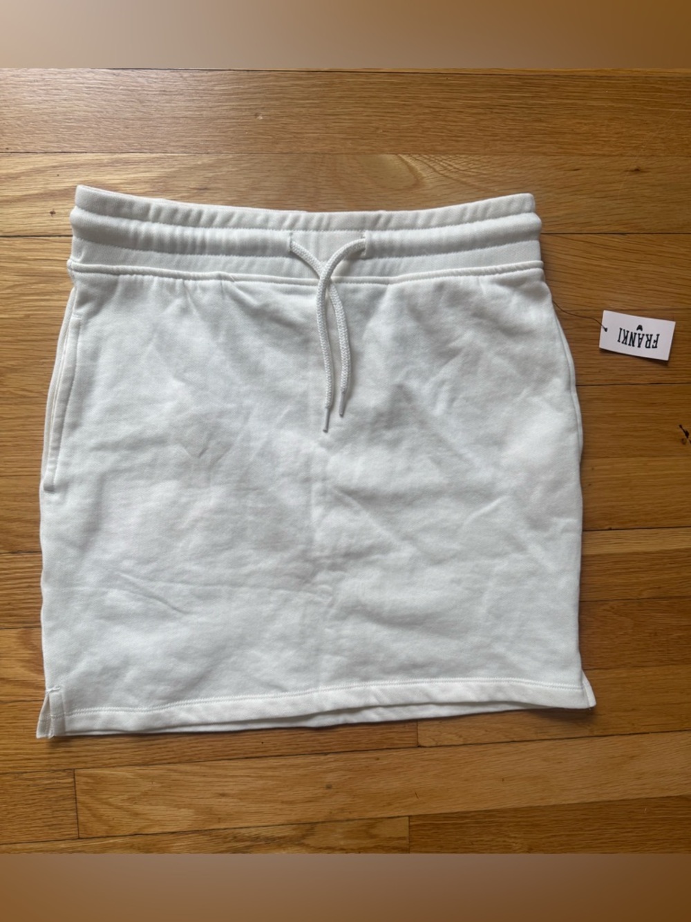 Franki Cream White Drawstring Sweat Skirt with Pockets - Girls Size 12
